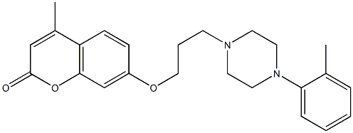 4-methyl-7-{3-[4-(2-methylphenyl)-1-piperazinyl]propoxy}-2H-chromen-2-one Struktur