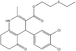 2-(ethylsulfanyl)ethyl 4-(3,4-dichlorophenyl)-2-methyl-5-oxo-1,4,5,6,7,8-hexahydro-3-quinolinecarboxylate Struktur