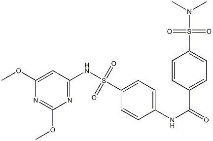 N-(4-{[(2,6-dimethoxy-4-pyrimidinyl)amino]sulfonyl}phenyl)-4-[(dimethylamino)sulfonyl]benzamide Struktur