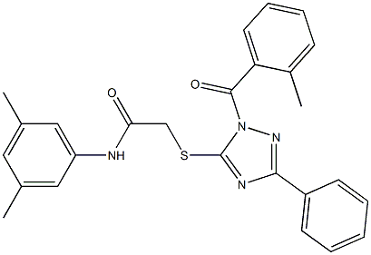 N-(3,5-dimethylphenyl)-2-{[1-(2-methylbenzoyl)-3-phenyl-1H-1,2,4-triazol-5-yl]sulfanyl}acetamide Struktur