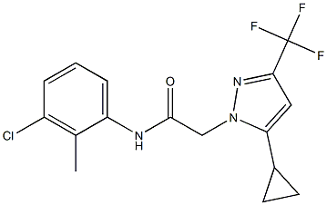 N-(3-chloro-2-methylphenyl)-2-[5-cyclopropyl-3-(trifluoromethyl)-1H-pyrazol-1-yl]acetamide Struktur