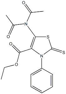 ethyl 5-(diacetylamino)-3-phenyl-2-thioxo-2,3-dihydro-1,3-thiazole-4-carboxylate Struktur