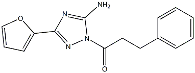 3-(2-furyl)-1-(3-phenylpropanoyl)-1H-1,2,4-triazol-5-ylamine Struktur