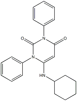 6-(cyclohexylamino)-1,3-diphenyl-2,4(1H,3H)-pyrimidinedione Struktur