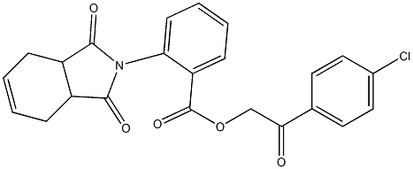 2-(4-chlorophenyl)-2-oxoethyl 2-(1,3-dioxo-1,3,3a,4,7,7a-hexahydro-2H-isoindol-2-yl)benzoate Struktur