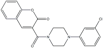 3-{[4-(3-chlorophenyl)-1-piperazinyl]carbonyl}-2H-chromen-2-one Struktur