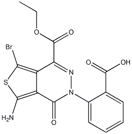 2-(7-amino-5-bromo-4-(ethoxycarbonyl)-1-oxothieno[3,4-d]pyridazin-2(1H)-yl)benzoic acid Struktur