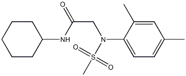 N-cyclohexyl-2-[2,4-dimethyl(methylsulfonyl)anilino]acetamide Struktur