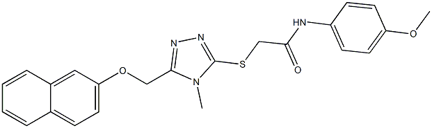 N-(4-methoxyphenyl)-2-({4-methyl-5-[(2-naphthyloxy)methyl]-4H-1,2,4-triazol-3-yl}sulfanyl)acetamide Struktur