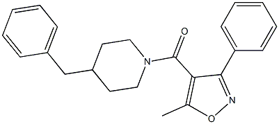 4-benzyl-1-[(5-methyl-3-phenyl-4-isoxazolyl)carbonyl]piperidine Struktur