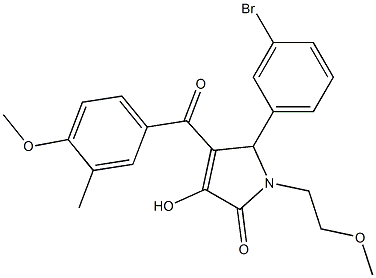 5-(3-bromophenyl)-3-hydroxy-1-(2-methoxyethyl)-4-(4-methoxy-3-methylbenzoyl)-1,5-dihydro-2H-pyrrol-2-one Struktur