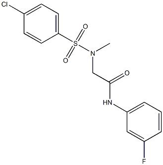 2-[[(4-chlorophenyl)sulfonyl](methyl)amino]-N-(3-fluorophenyl)acetamide Struktur