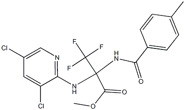 methyl 2-[(3,5-dichloro-2-pyridinyl)amino]-3,3,3-trifluoro-2-[(4-methylbenzoyl)amino]propanoate Struktur