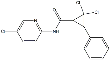 2,2-dichloro-N-(5-chloro-2-pyridinyl)-3-phenylcyclopropanecarboxamide Struktur