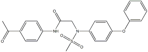 N-(4-acetylphenyl)-2-[(methylsulfonyl)-4-phenoxyanilino]acetamide Struktur