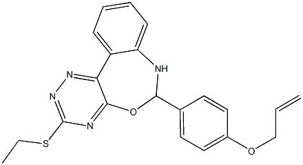 6-[4-(allyloxy)phenyl]-3-(ethylsulfanyl)-6,7-dihydro[1,2,4]triazino[5,6-d][3,1]benzoxazepine Struktur