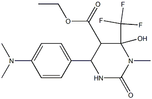 ethyl 4-[4-(dimethylamino)phenyl]-6-hydroxy-1-methyl-2-oxo-6-(trifluoromethyl)hexahydro-5-pyrimidinecarboxylate Struktur