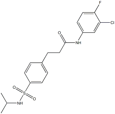 N-(3-chloro-4-fluorophenyl)-3-{4-[(isopropylamino)sulfonyl]phenyl}propanamide Struktur