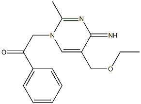 2-(5-(ethoxymethyl)-4-imino-2-methyl-1(4H)-pyrimidinyl)-1-phenylethanone Struktur