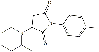 1-(4-methylphenyl)-3-(2-methyl-1-piperidinyl)-2,5-pyrrolidinedione Struktur