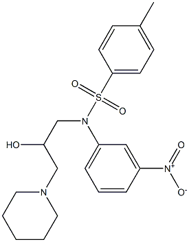 N-{3-nitrophenyl}-N-[2-hydroxy-3-(1-piperidinyl)propyl]-4-methylbenzenesulfonamide Struktur