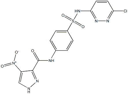 N-(4-{[(6-chloro-3-pyridazinyl)amino]sulfonyl}phenyl)-4-nitro-1H-pyrazole-3-carboxamide Struktur