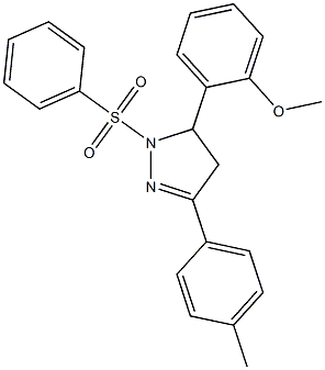 methyl 2-[3-(4-methylphenyl)-1-(phenylsulfonyl)-4,5-dihydro-1H-pyrazol-5-yl]phenyl ether Struktur