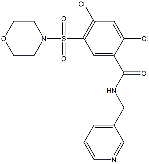 2,4-dichloro-5-(4-morpholinylsulfonyl)-N-(3-pyridinylmethyl)benzamide Struktur