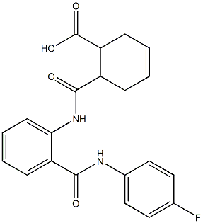 6-({2-[(4-fluoroanilino)carbonyl]anilino}carbonyl)-3-cyclohexene-1-carboxylic acid Struktur