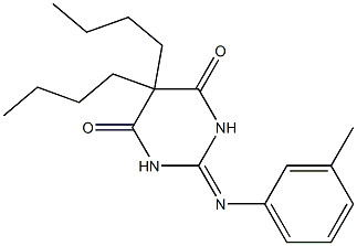 5,5-dibutyl-2-[(3-methylphenyl)imino]dihydro-4,6(1H,5H)-pyrimidinedione Struktur