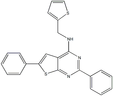 2,6-diphenyl-N-(thien-2-ylmethyl)thieno[2,3-d]pyrimidin-4-amine Struktur