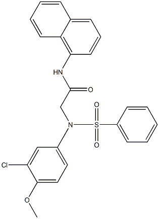 2-[3-chloro-4-methoxy(phenylsulfonyl)anilino]-N-(1-naphthyl)acetamide Struktur