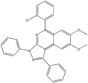 5-(2-chlorophenyl)-7,8-dimethoxy-1,3-diphenyl-3H-pyrazolo[3,4-c]isoquinoline Struktur