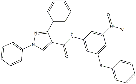 N-[3-nitro-5-(phenylsulfanyl)phenyl]-1,3-diphenyl-1H-pyrazole-4-carboxamide Struktur