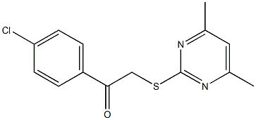 1-(4-chlorophenyl)-2-[(4,6-dimethyl-2-pyrimidinyl)sulfanyl]ethanone Struktur