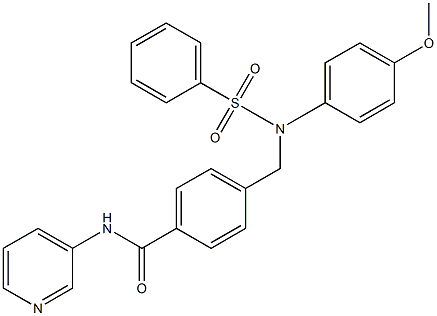 4-{[4-methoxy(phenylsulfonyl)anilino]methyl}-N-(3-pyridinyl)benzamide Struktur