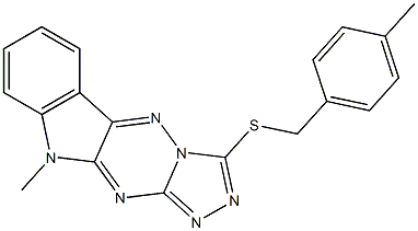 4-methylbenzyl 10-methyl-10H-[1,2,4]triazolo[4',3':2,3][1,2,4]triazino[5,6-b]indol-3-yl sulfide Struktur