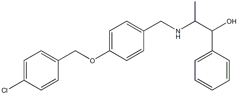 2-({4-[(4-chlorobenzyl)oxy]benzyl}amino)-1-phenyl-1-propanol Struktur