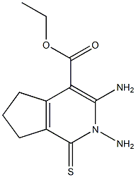 ethyl 2,3-diamino-1-thioxo-2,5,6,7-tetrahydro-1H-cyclopenta[c]pyridine-4-carboxylate Struktur