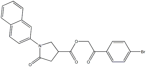 2-(4-bromophenyl)-2-oxoethyl 1-(2-naphthyl)-5-oxo-3-pyrrolidinecarboxylate Struktur