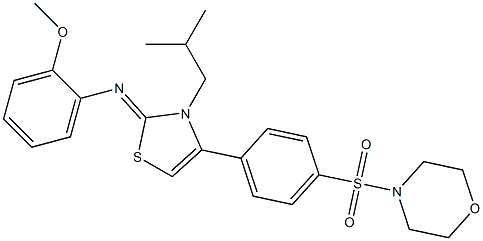 N-(3-isobutyl-4-[4-(4-morpholinylsulfonyl)phenyl]-1,3-thiazol-2(3H)-ylidene)-N-(2-methoxyphenyl)amine Struktur