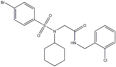 2-[[(4-bromophenyl)sulfonyl](cyclohexyl)amino]-N-[(2-chlorophenyl)methyl]acetamide Struktur