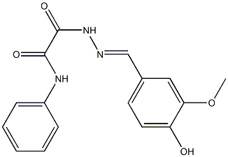 2-[2-(4-hydroxy-3-methoxybenzylidene)hydrazino]-2-oxo-N-phenylacetamide Struktur