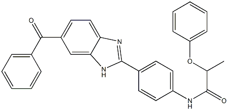 N-[4-(6-benzoyl-1H-benzimidazol-2-yl)phenyl]-2-phenoxypropanamide Struktur