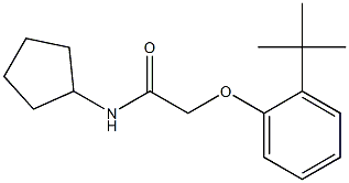 2-(2-tert-butylphenoxy)-N-cyclopentylacetamide Struktur