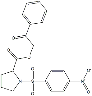 2-oxo-2-phenylethyl 1-({4-nitrophenyl}sulfonyl)-2-pyrrolidinecarboxylate Struktur