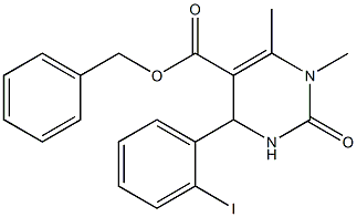 benzyl 4-(2-iodophenyl)-1,6-dimethyl-2-oxo-1,2,3,4-tetrahydropyrimidine-5-carboxylate Struktur