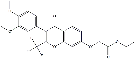 ethyl {[3-(3,4-dimethoxyphenyl)-4-oxo-2-(trifluoromethyl)-4H-chromen-7-yl]oxy}acetate Struktur