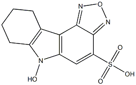 6-hydroxy-7,8,9,10-tetrahydro-6H-[1,2,5]oxadiazolo[3,4-c]carbazole-4-sulfonic acid Struktur