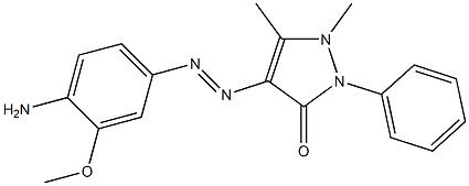 4-[(4-amino-3-methoxyphenyl)diazenyl]-1,5-dimethyl-2-phenyl-1,2-dihydro-3H-pyrazol-3-one Struktur